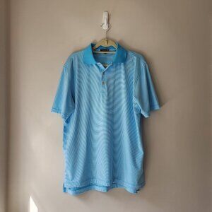 Peter Millar Men's Medium Golf Polo | Short Sleeves | Striped | Summer Comfort